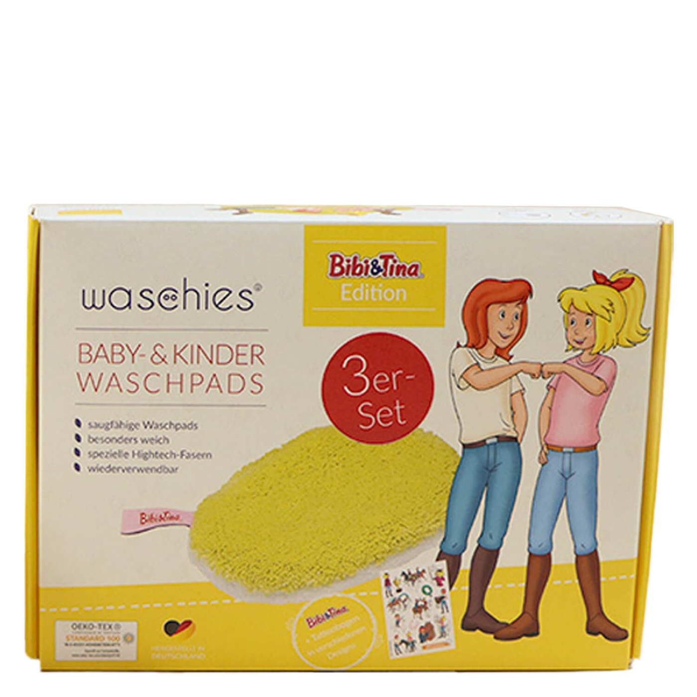 Image du produit de Waschies Kidsline - Waschpads für Babys & Kinder Bibi&Tina Gelb Edition