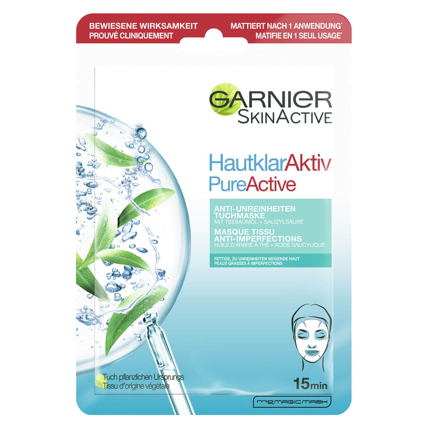 Skinactive Face - Pure Active Anti-Unreinheiten Tuchmaske