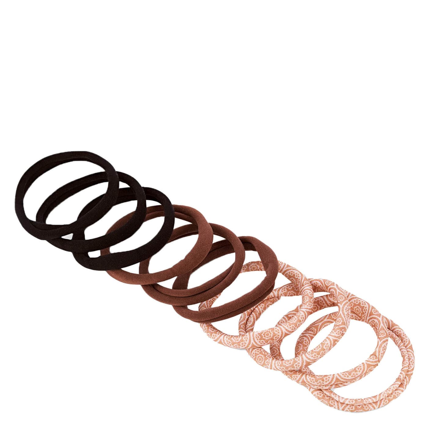 Super soft pony-tail holders, brown & black