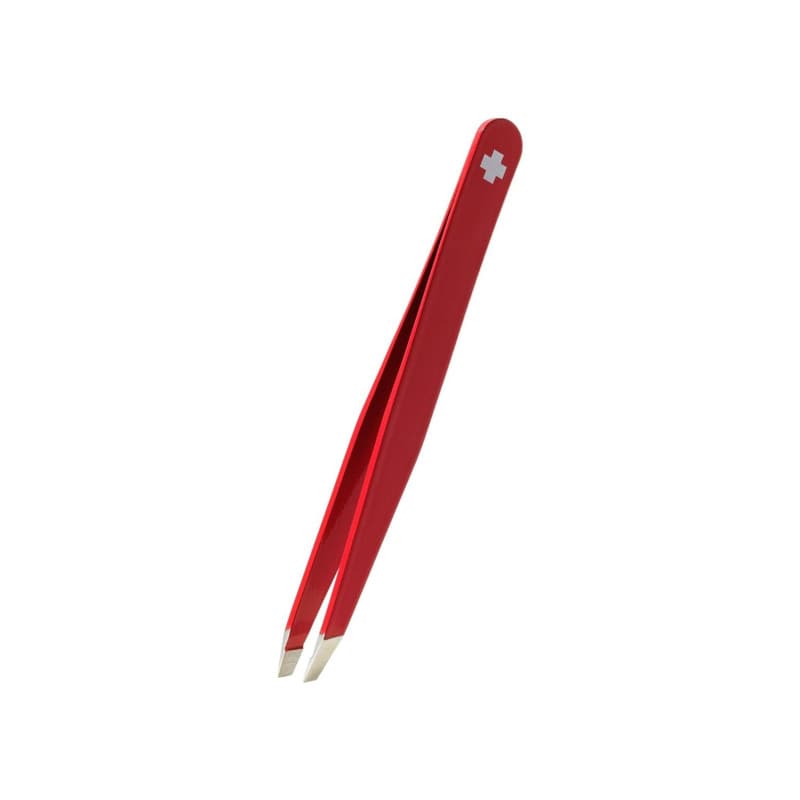 Rubis - Pinzette Schweizerkreuz schräg rot Inox