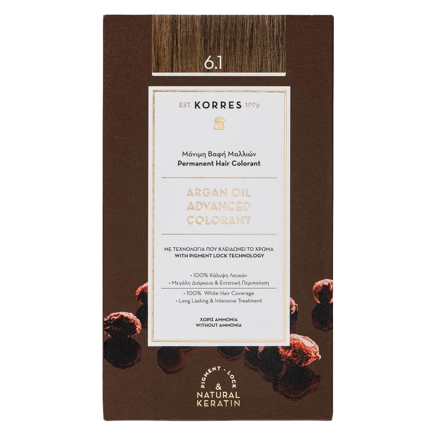 Korres Color - ARGAN OIL Advanced Hair Colorant Ash Dark Blonde 6.1
