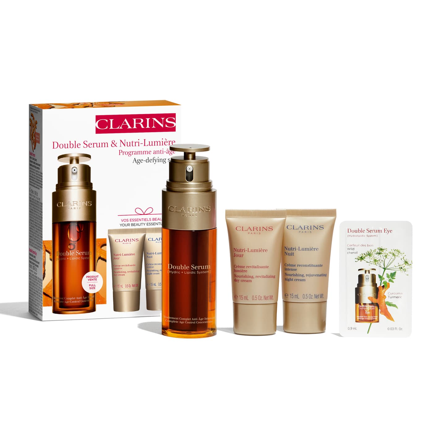 Clarins Skin - Double Serum & Nutri-Lumière Age-defying set