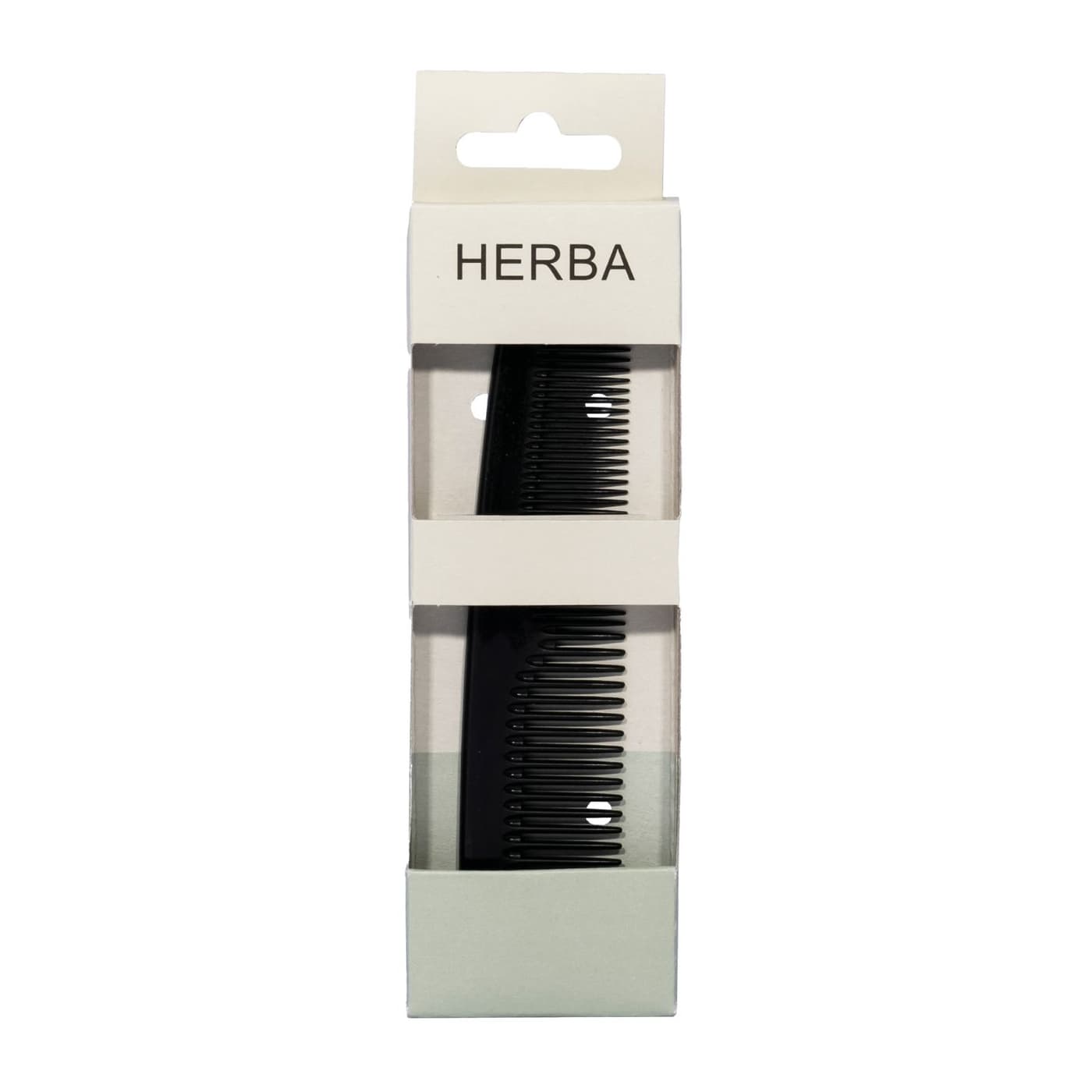 Herba - Taschenkamm, handgesägt, Kunststoff schwarz 13 cm