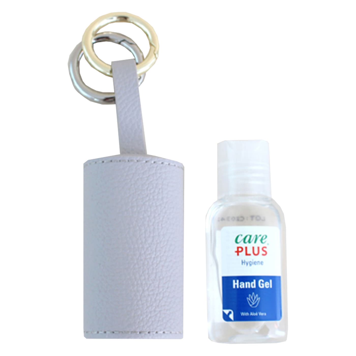 CARRY & CO. - Handcare Leather Case with Gold and Silver Key Ring Gray