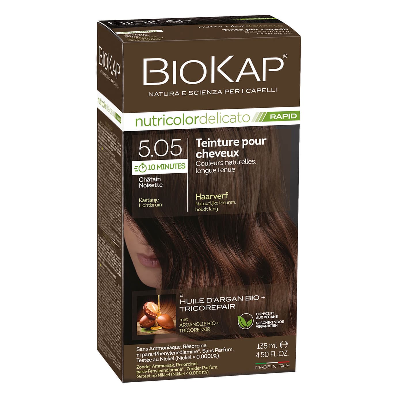 BIOKAP Nutricolor - Permanent Farbe Haselnussbraun 5.05