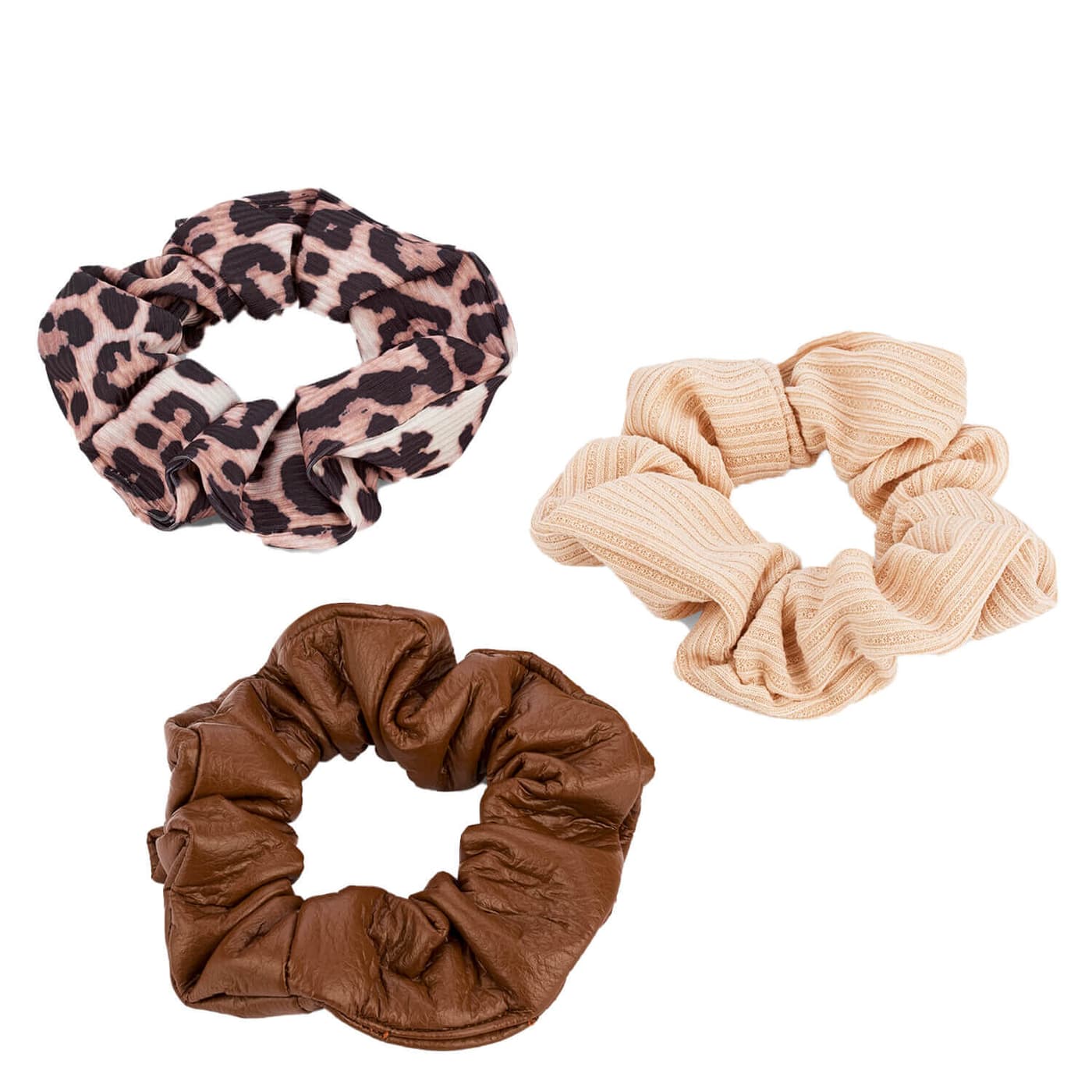Chouchou avec imprimé animal, beige & marron