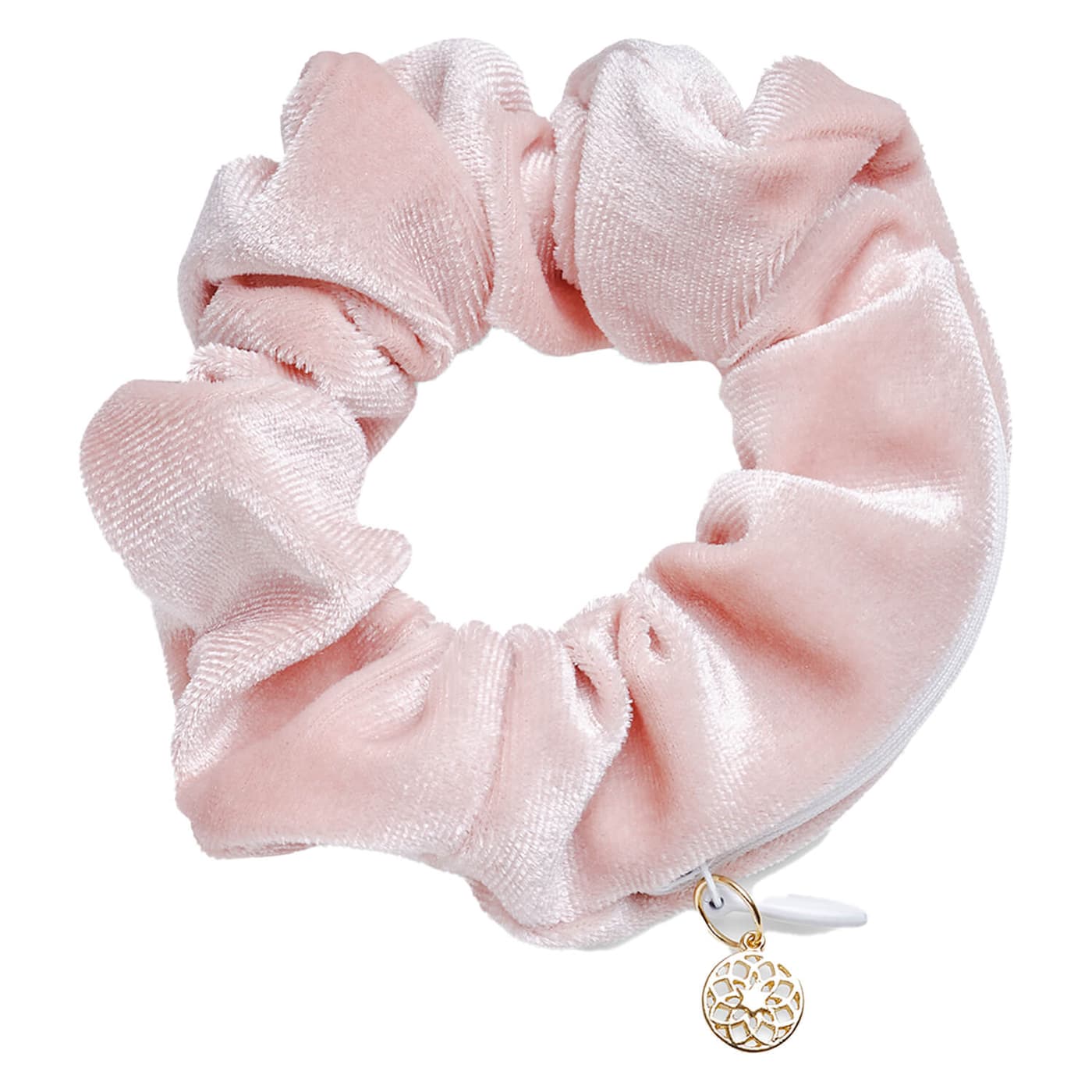 Body Mind and Soul Scrunchie Yoga Velvet Zipper Rose