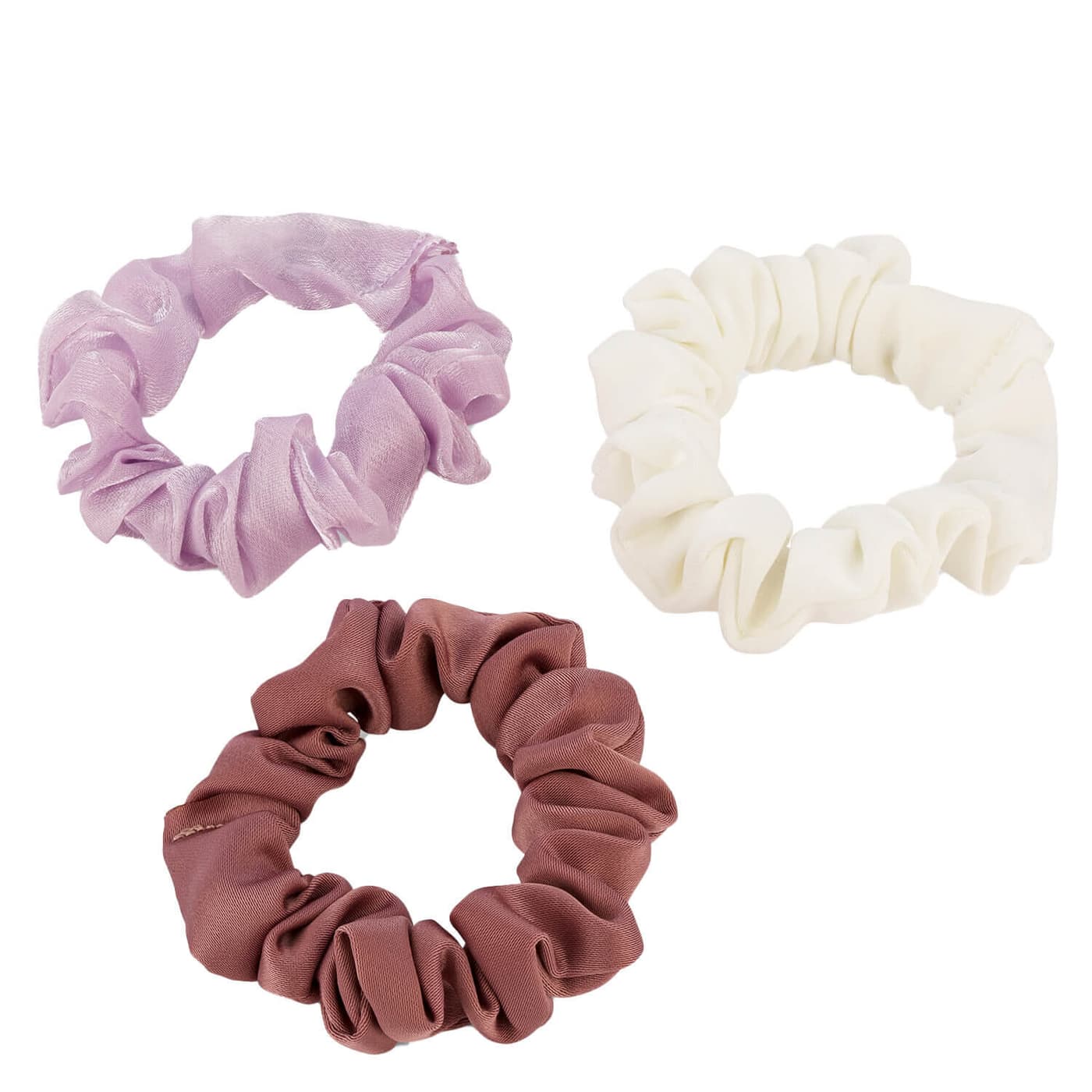 Chouchou transparent et brillant, blanc & lila