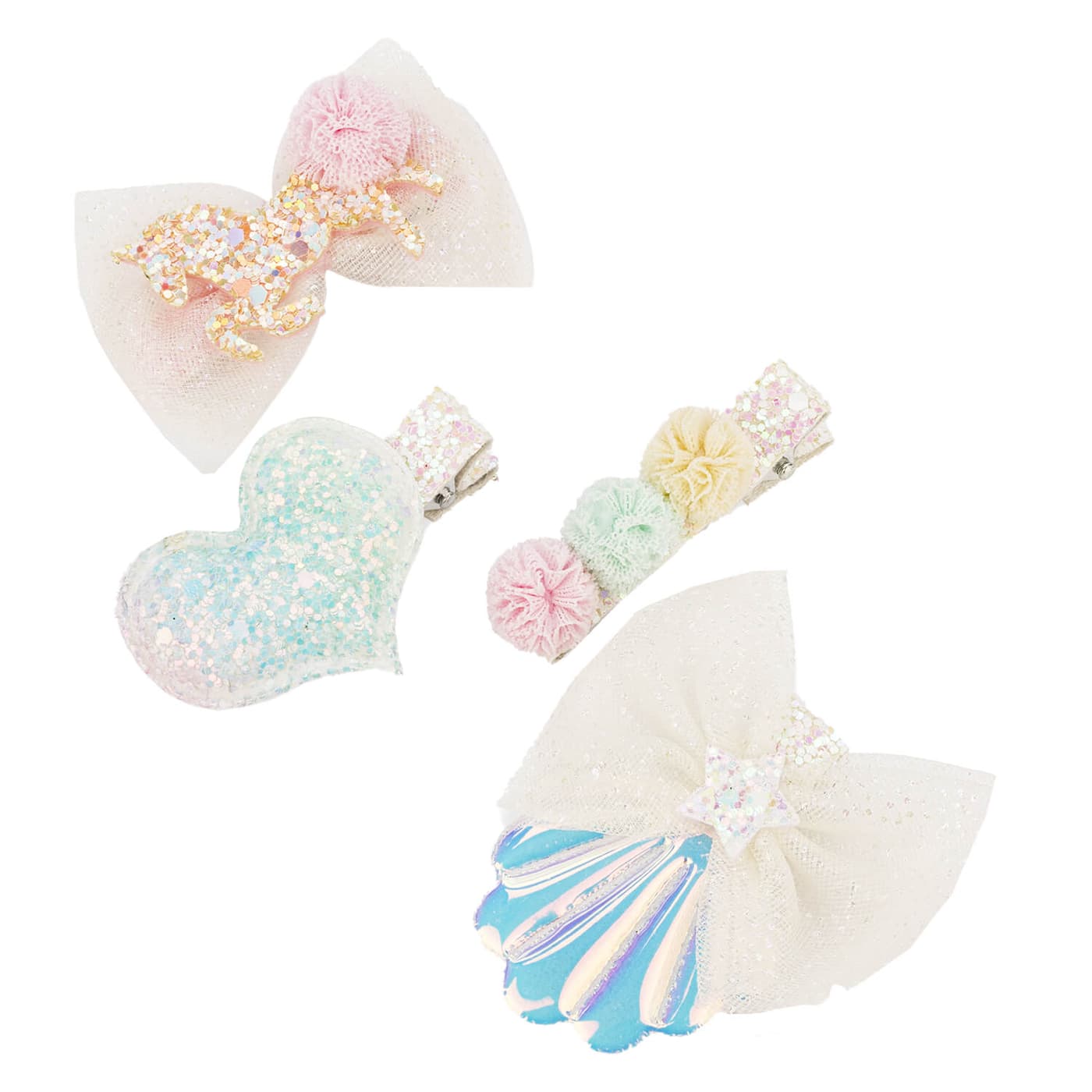 Haarclip für Kinder, hellblau, rosa & ivory