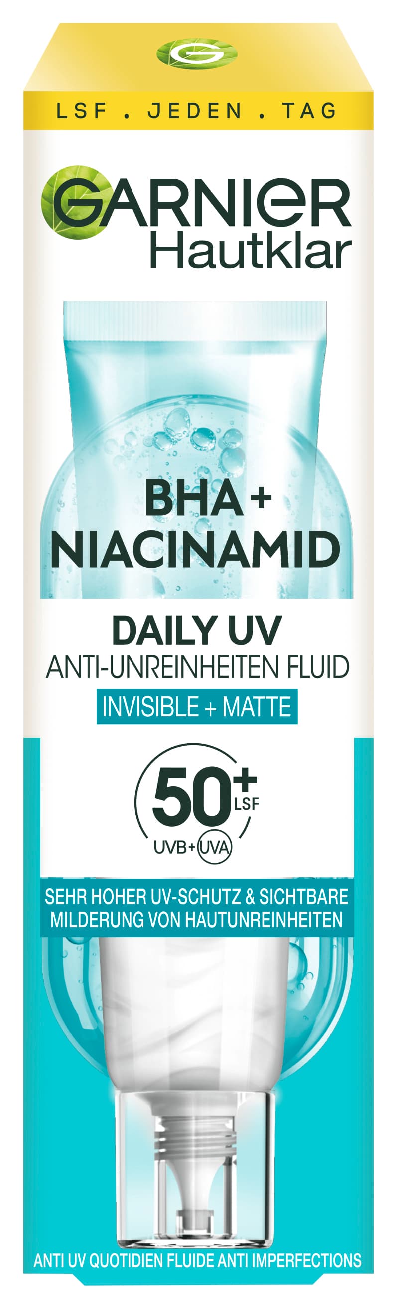 Skinactive Face - Hautklar BHA + NiacinamIDe Daily-UV FluIDe anti-imperfections Invisible + Mat FPS 50+
