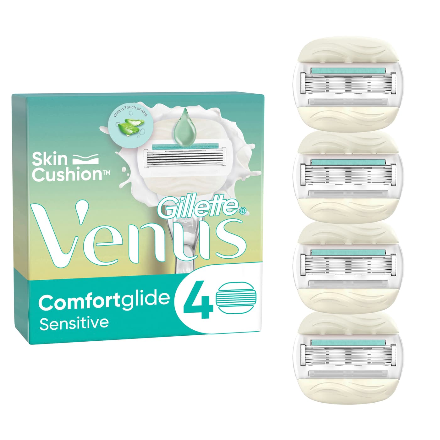 Gillette - Comfortglide Sensitive Systemklingen 4er