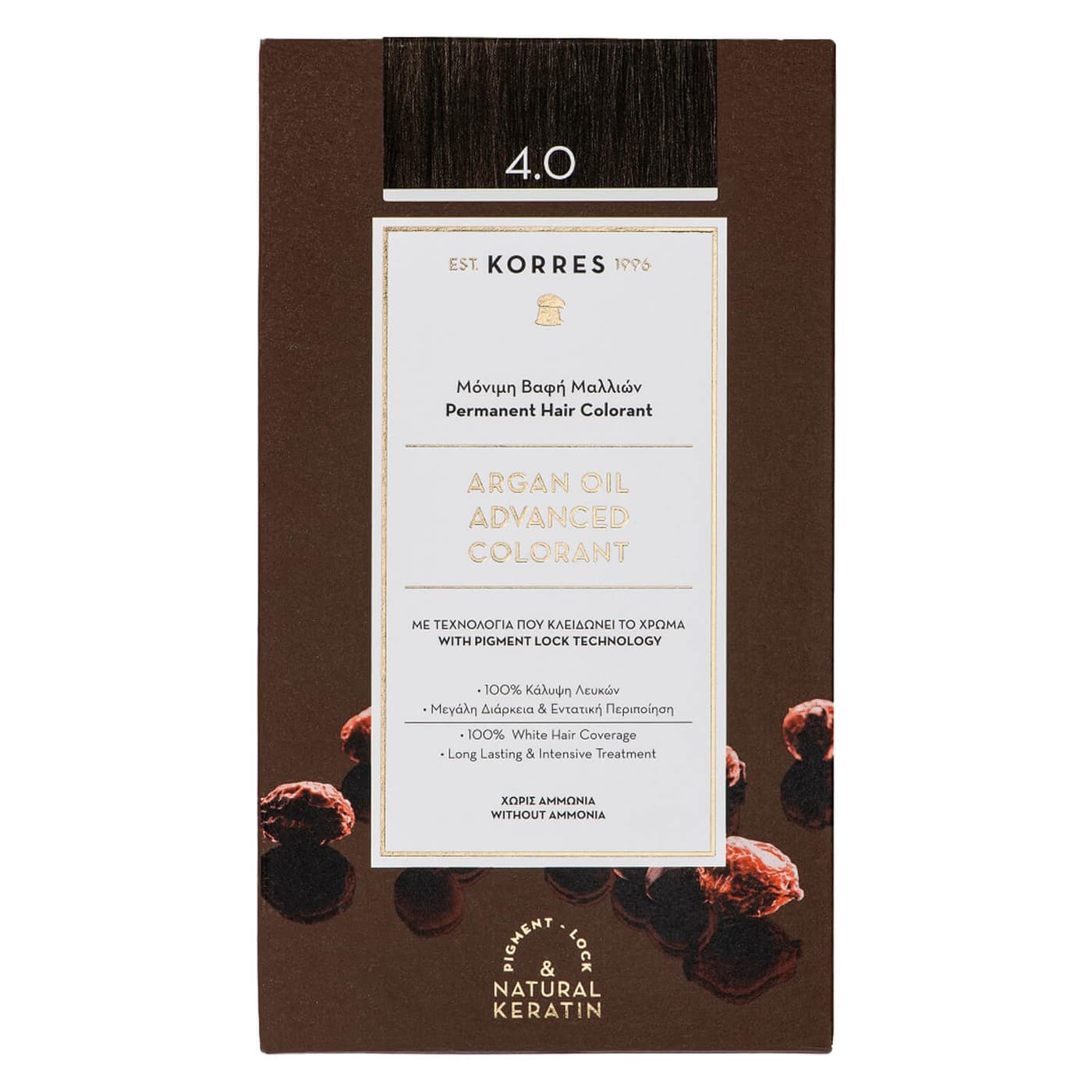 Korres Color - Argan Oil Hochentwickelte Haarcoloration Braun / Mittelbraun 4.0