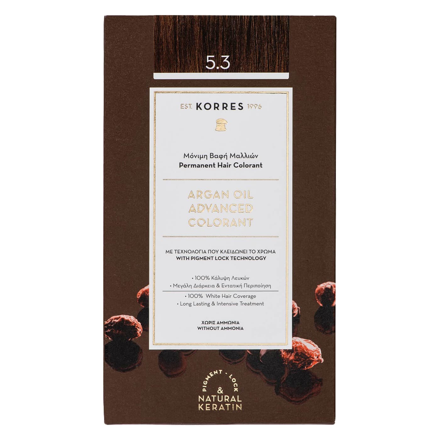 Korres Color - Argan Oil Hochentwickelte Haarcoloration Golden Honey Light Brown / Hellbraun Gold 5.