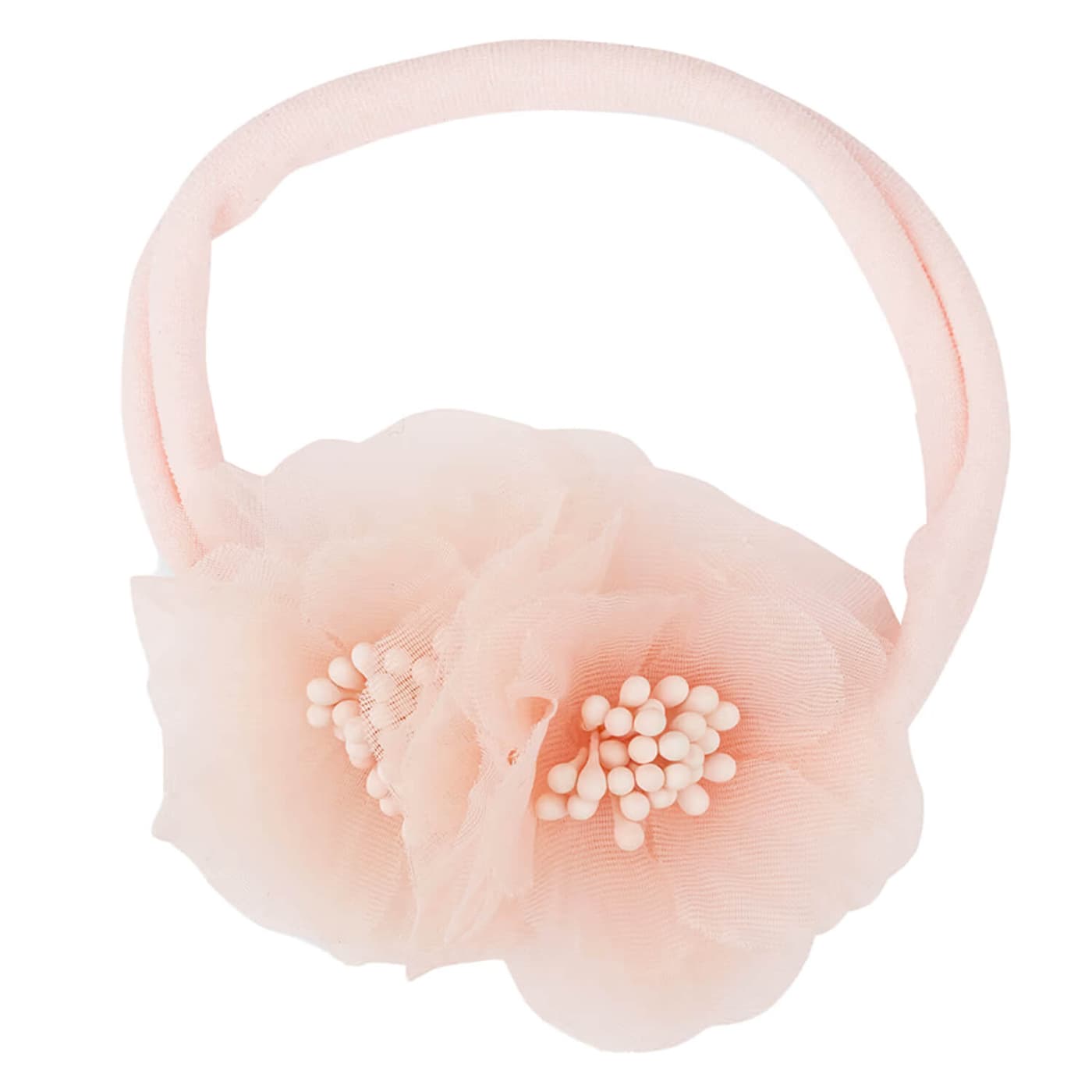 Celebride Bandeau Bébé Fleurs Élastique Rose