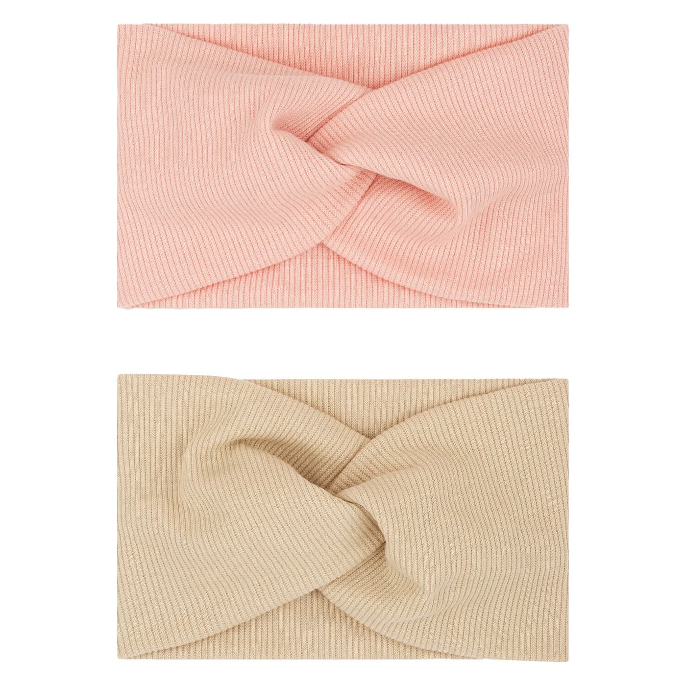 Haarband mit Knoten, beige & rosa