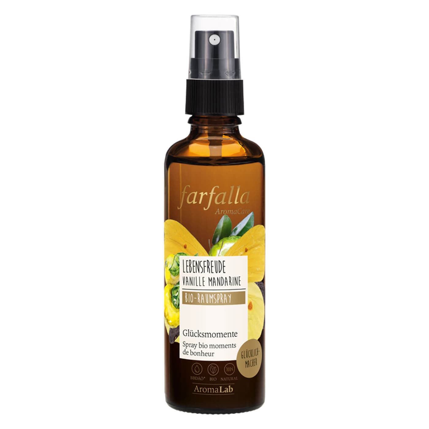 Farfalla Lebensfreude - Vanille-Mandarine, Glücksmomente Bio-Raumspray