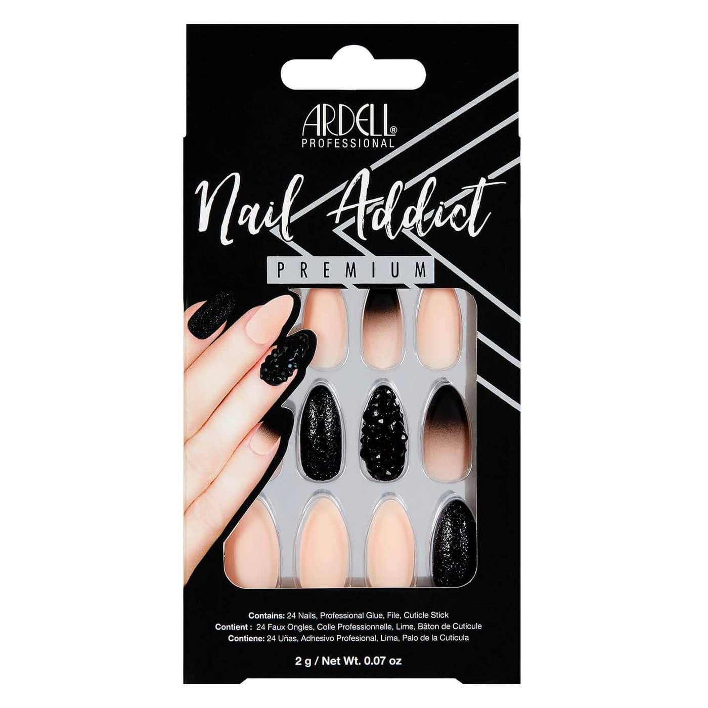 Nail Addict - Nail Addict Black Stud & Pink Ombre