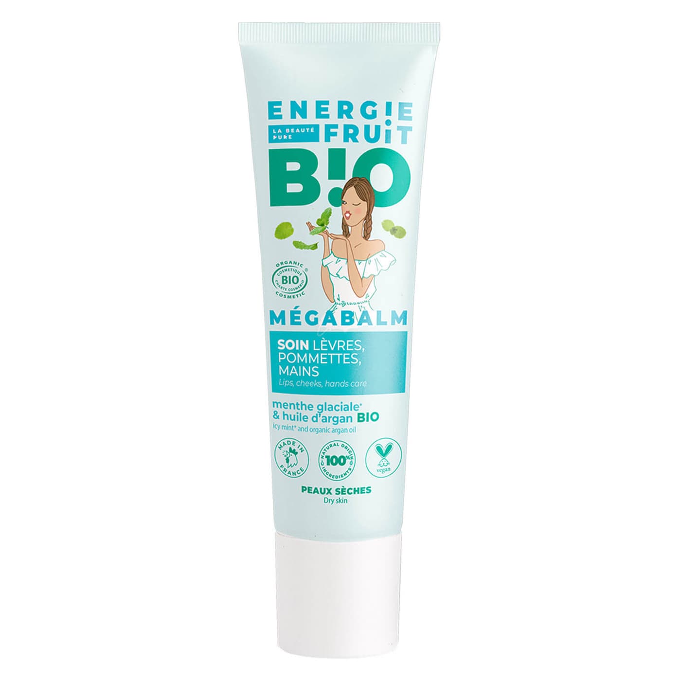 ENERGIE FRUIT - Mégabalm Soin Lèvres, Pommettes, Mains Menthe Glaciale