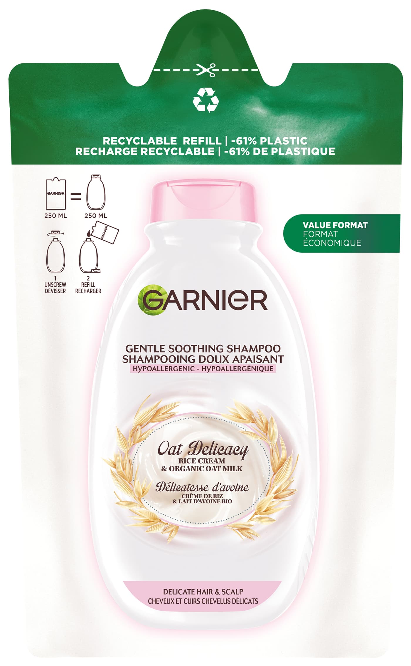 Ultra Doux Haircare - Soothing Shampoo Gentle Oat Milk Refill Pack