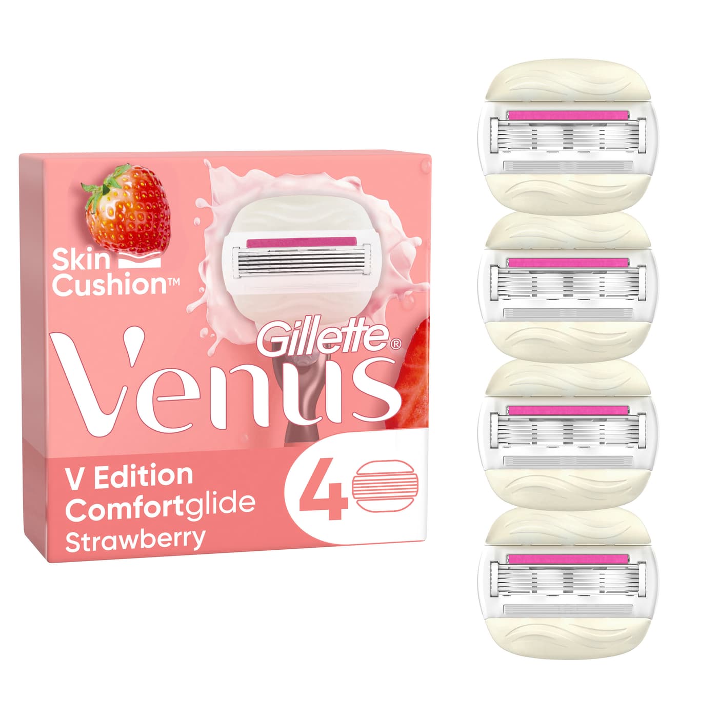 Gillette - Comfortglide Strawberry Edition Systemklingen 4er