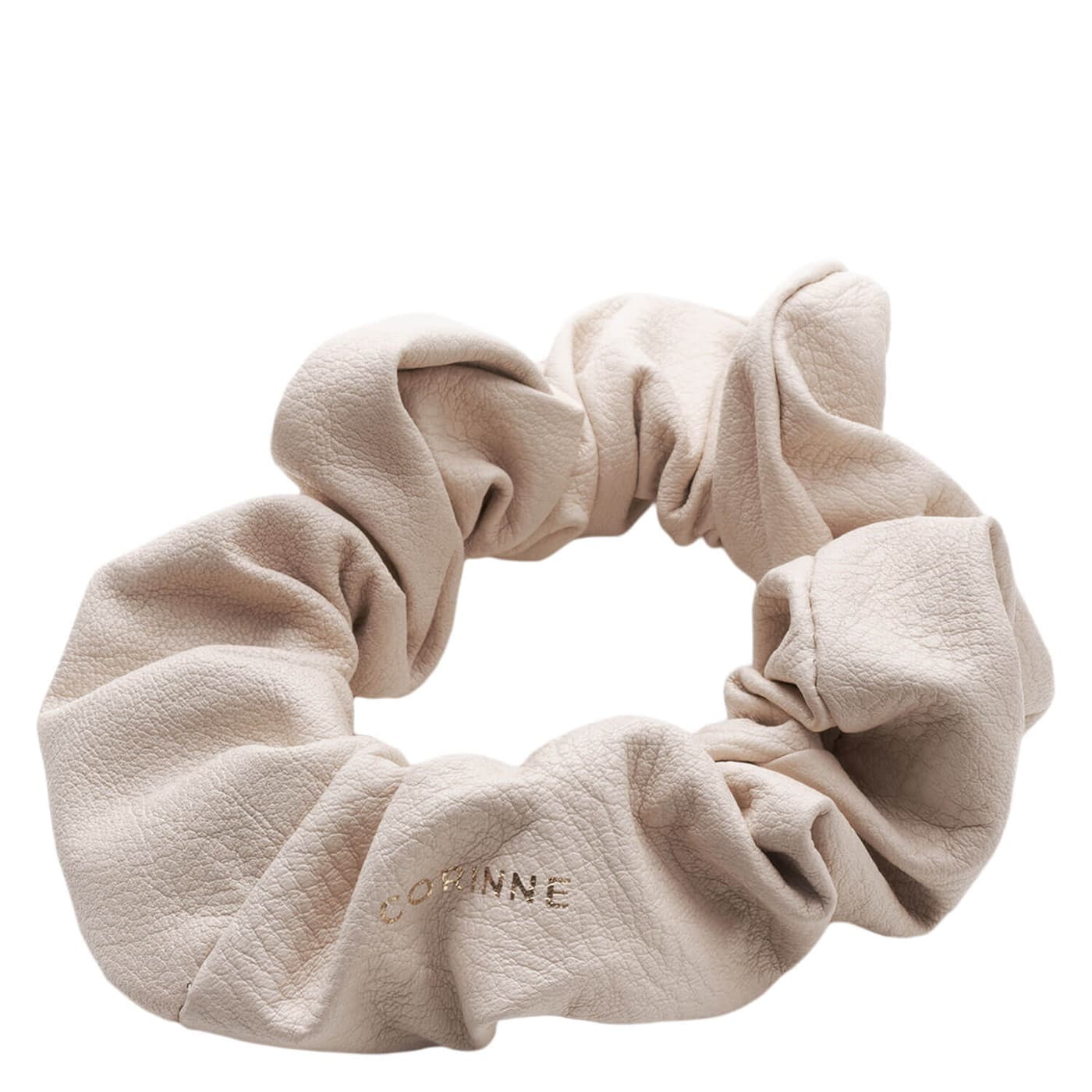 Corinne World - Leather Schrunchie Cream