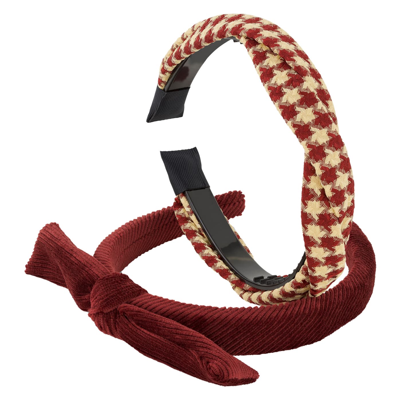 TRISA Hair - Checkered & plain Hairbands, red