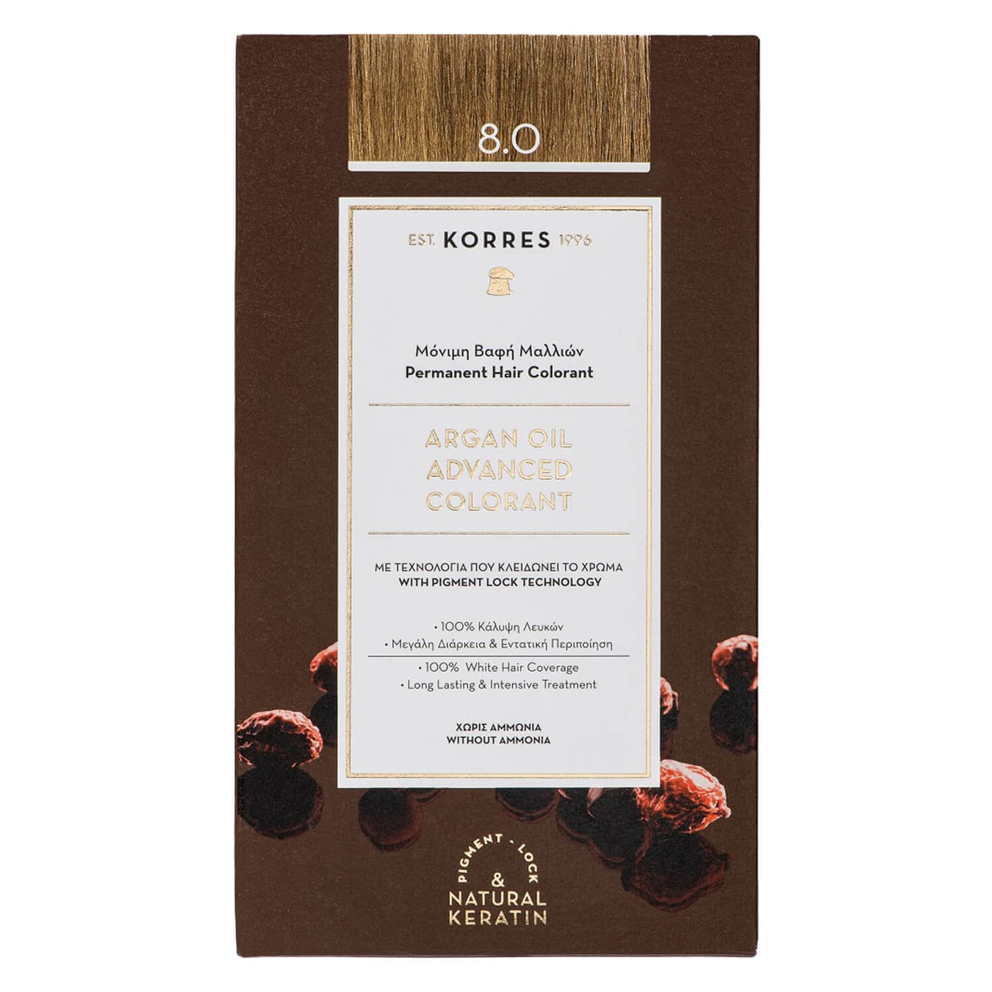 Korres Color - ARGAN OIL Advanced Hair Colorant Light Blonde 8.0