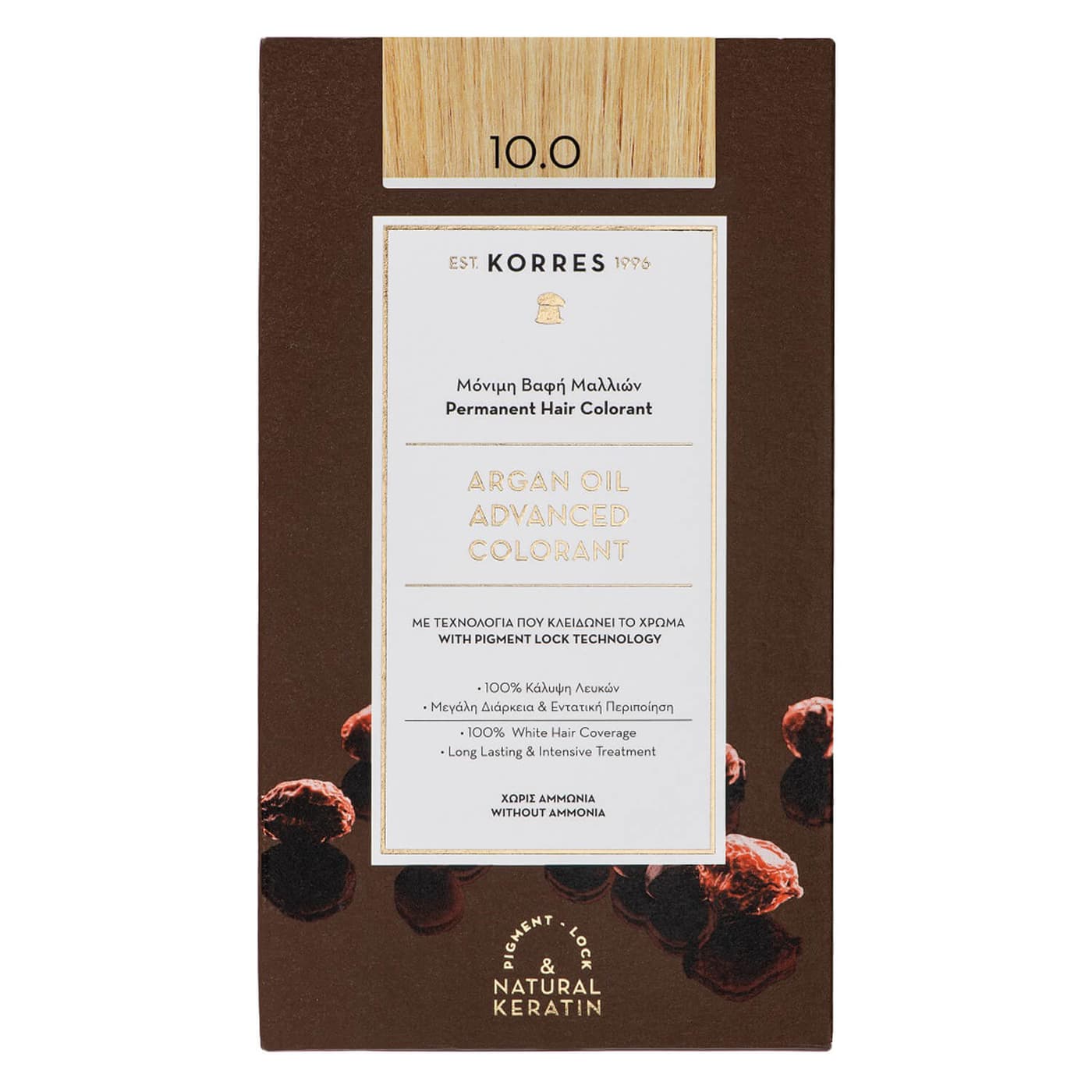 Korres Color - ARGAN OIL Advanced Hair Colorant Platinum Blonde 10.0