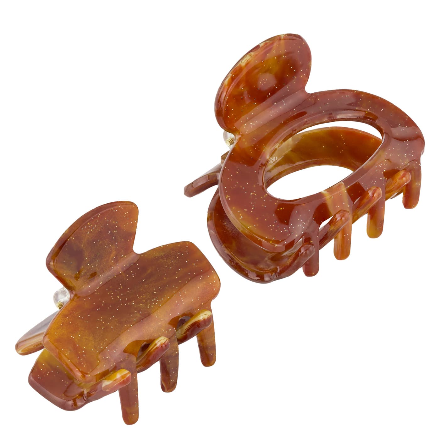 TRISA Hair - Marbled hair clips, brown gold