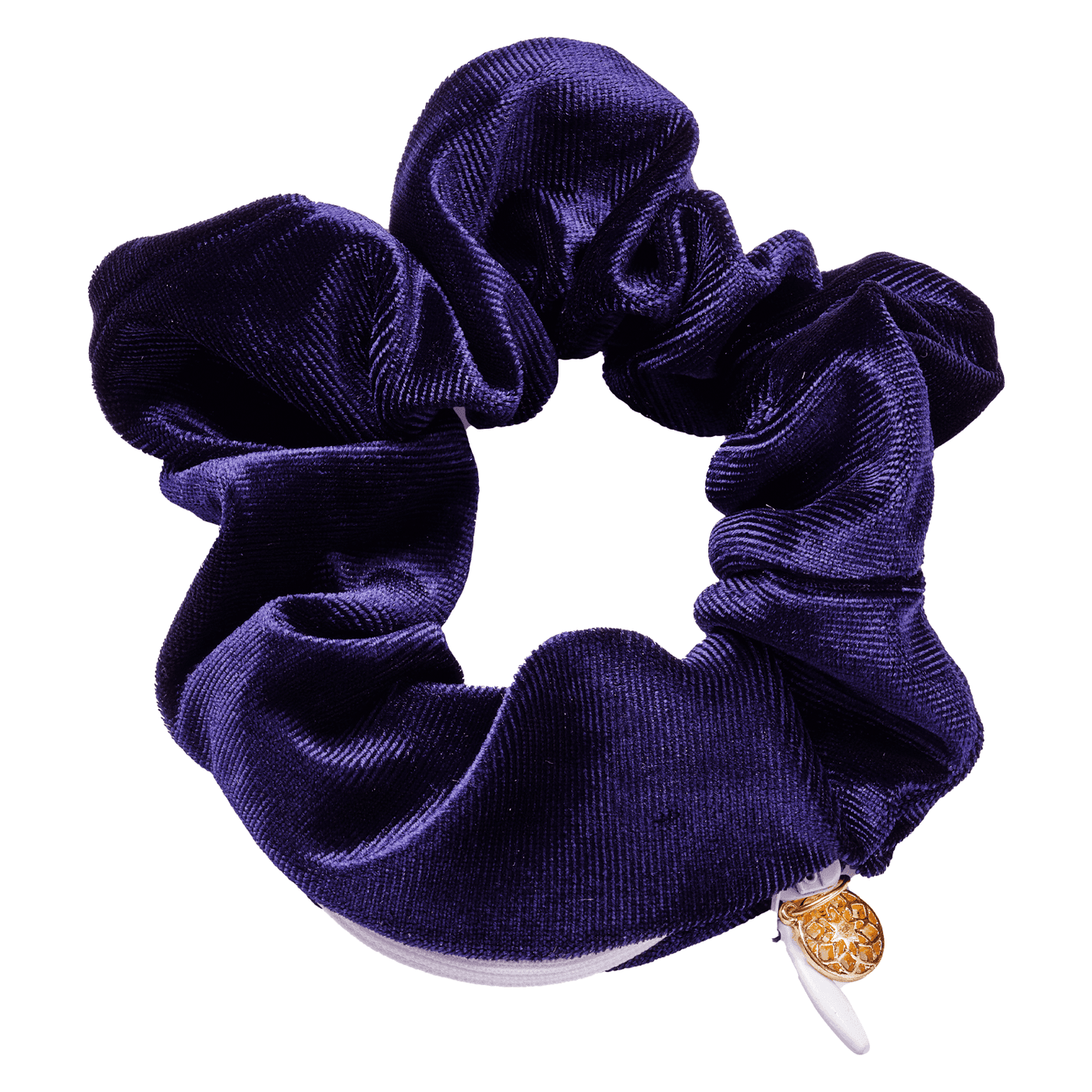 Body Mind and Soul Scrunchie Yoga Velvet Zipper Navy