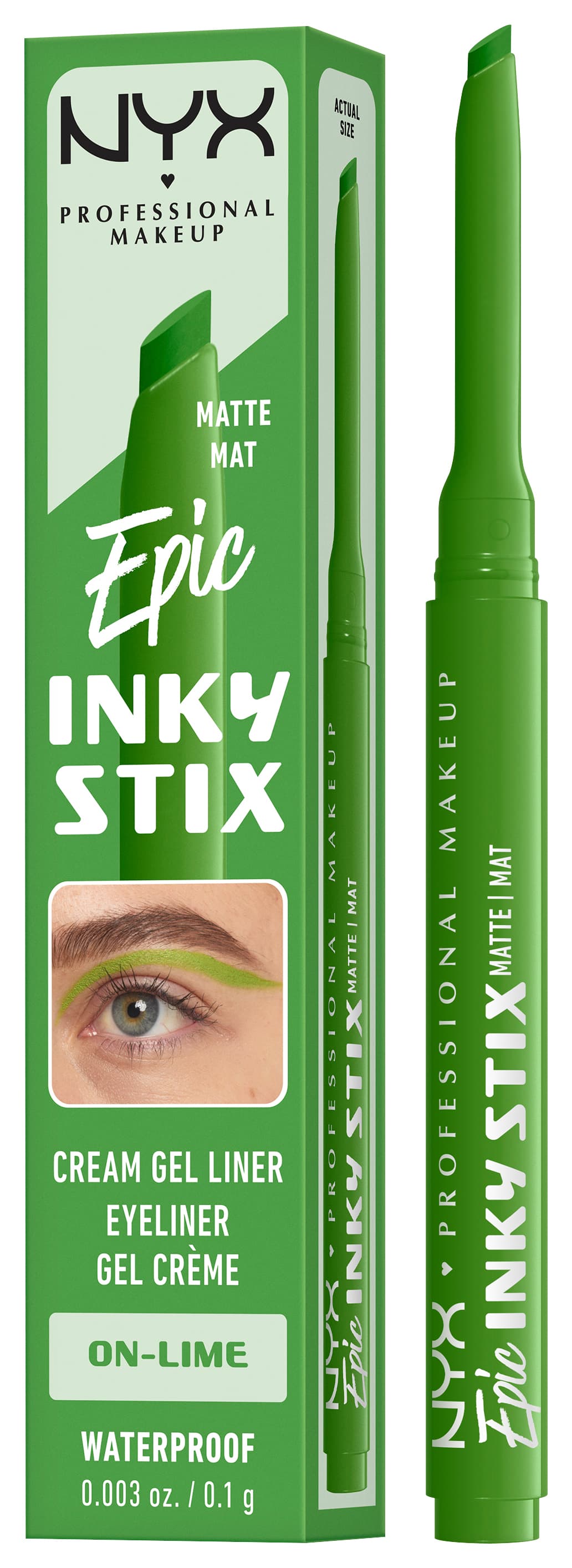 NYX Liner - Epic Inky Stix Cream Gel Eyeliner Waterproof On-lime