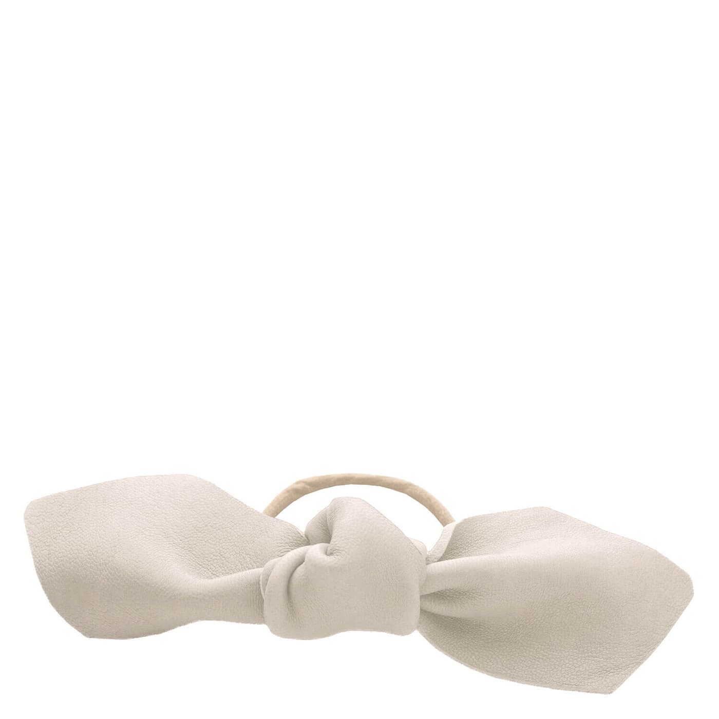 Corinne World - Leather Bow Big Hair Tie Cream