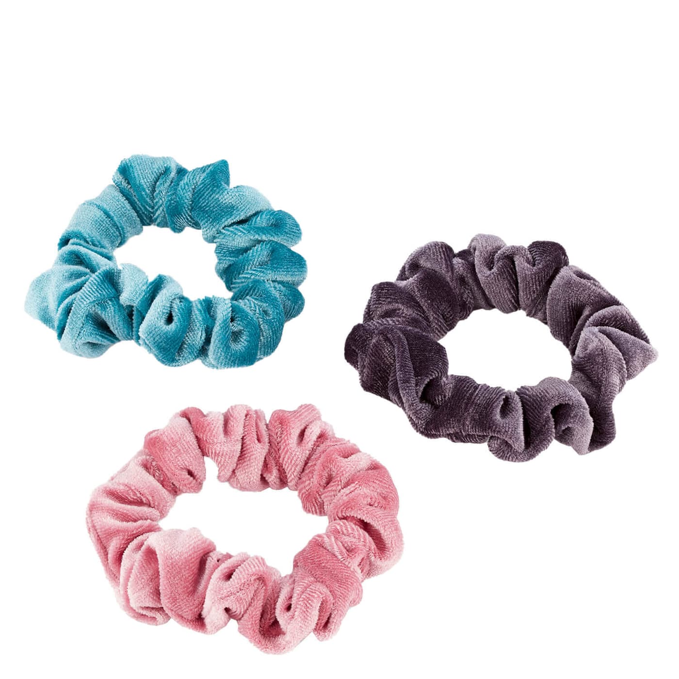 Satin scrunchie, mint, pink & violet