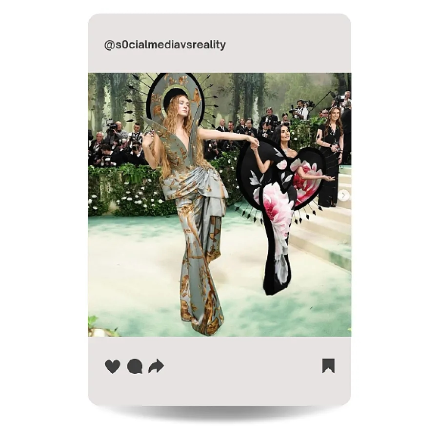 Le créateur de mode Harris Reed au Met Gala 2024 avec Demi Moore