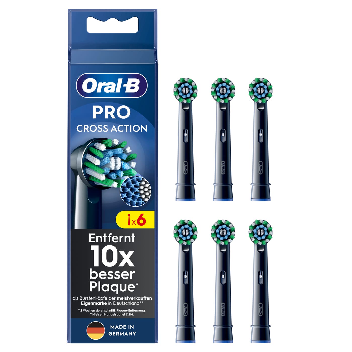 Oral B - Aufsteckbürsten Pro CrossAction Schwarz 6er
