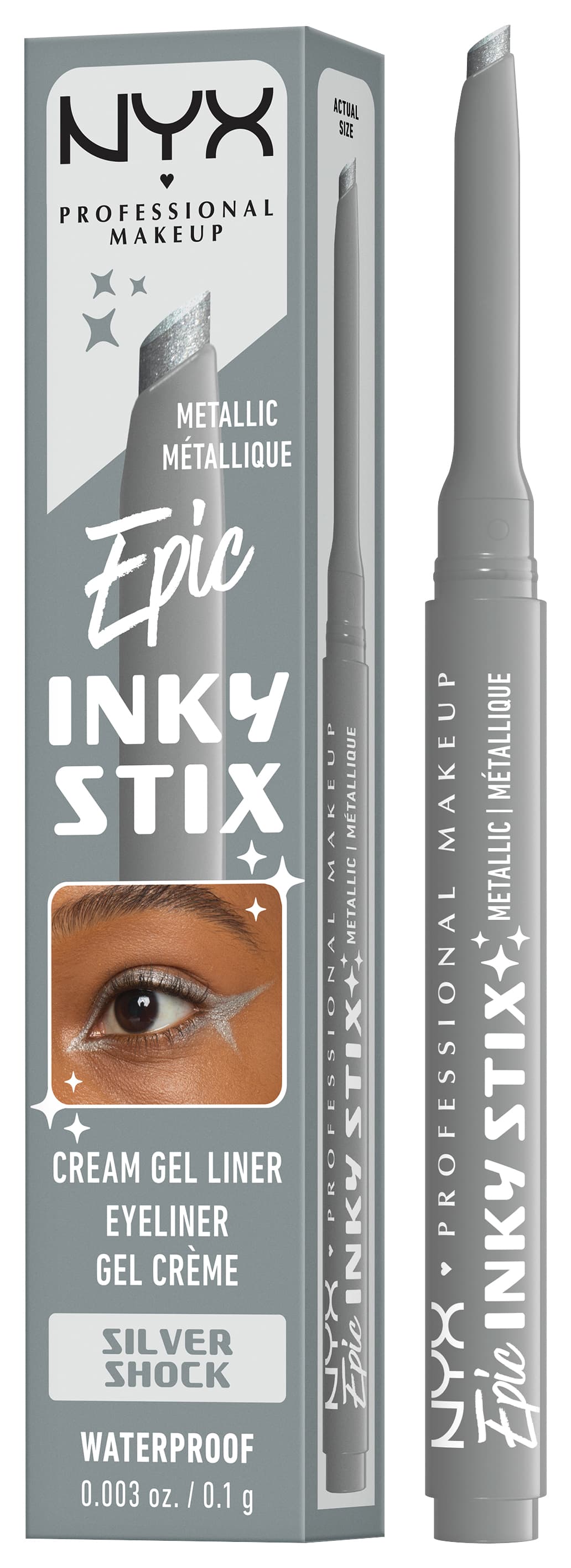 NYX Liner - Epic Inky Stix Cream Gel Eyeliner Waterproof Silver