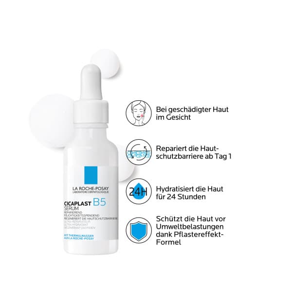 La Roche Posay Cicaplast B5 Sérum : Sérum visage réparateur et hydratant avec 10% de Dexpanthenol